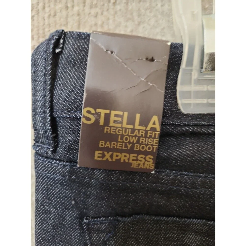Express Stella Barely Boot Cut Jeans Womens 10 Blue Dark Wash Low Rise NEW
